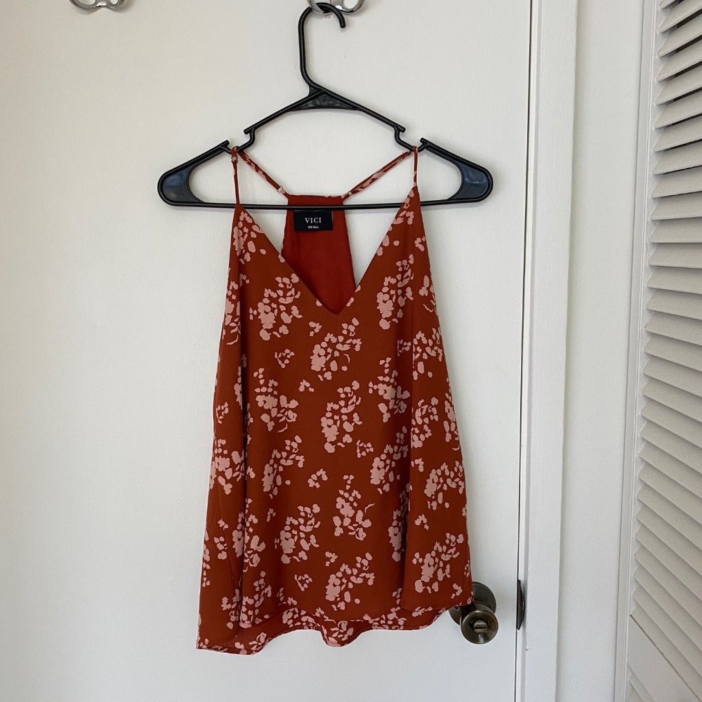 Floral Racer Back Spaghetti Strap